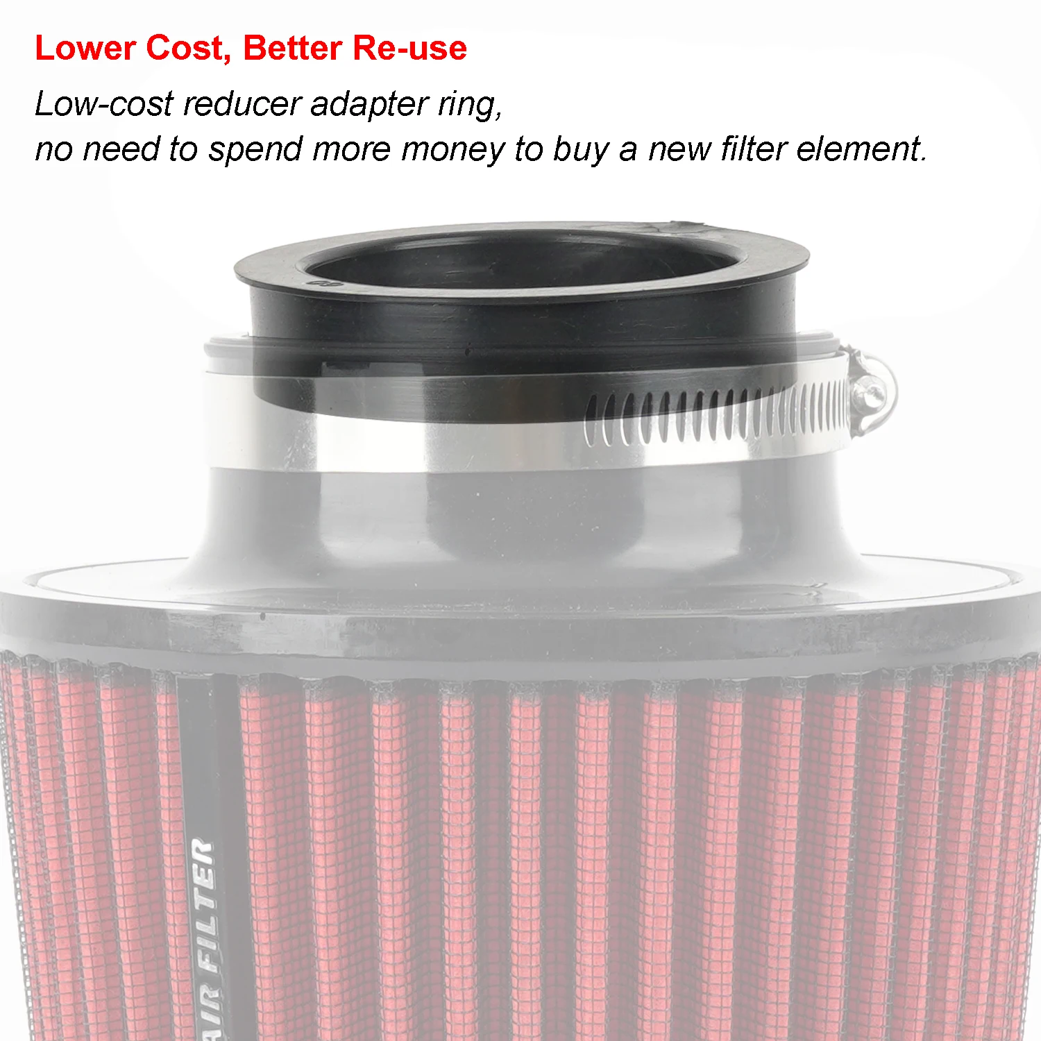 R-EP Reduce Adapter 76mm 3inch Cone Air Filter 77mm to 70mm 65mm 60mm Universal Rubber Reducing Ring 3inch to 2.75inch 2.5'' air filter intake pipe air intake filter