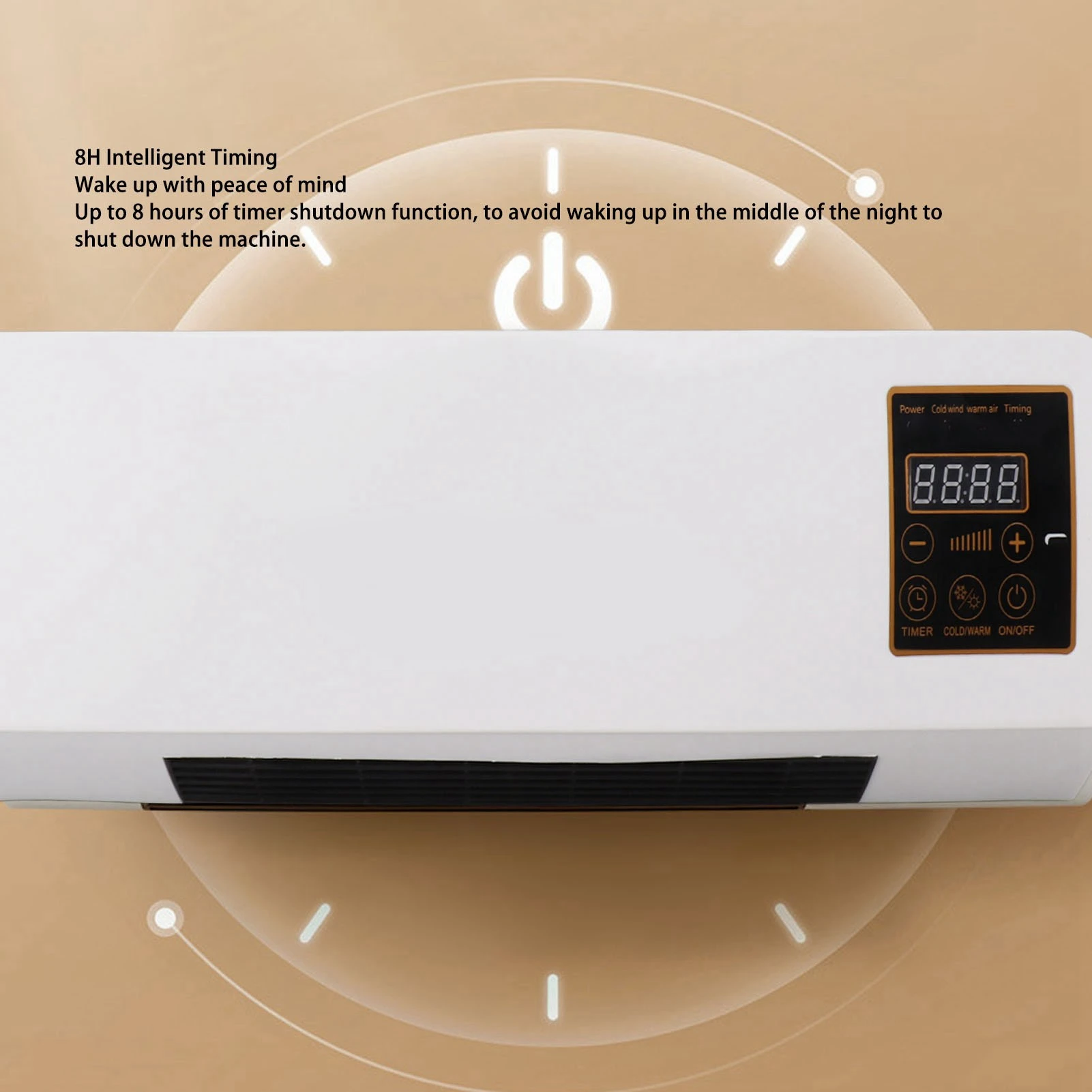 Wall Mount Air Heater Wall Mounted Heating Machine Dual Use Highly Efficient Wide Angles Mobile Small Air Heater US Plug 110V