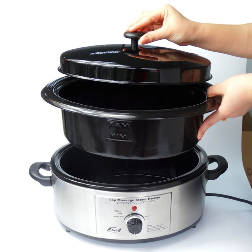 Spa Hot Stone Rock Heating Pot Massaggio Stone Warmer Riscaldatore Hot Stone Capacità Di Riscaldamento Spina Europea