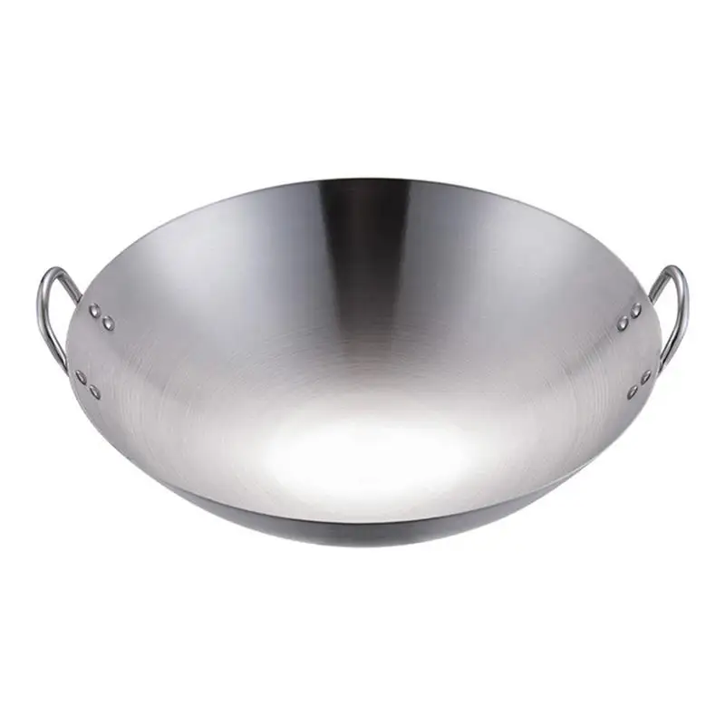 Stainless Steel Wok Round Bottom Wok Capacity Saute Pan - 32Cm