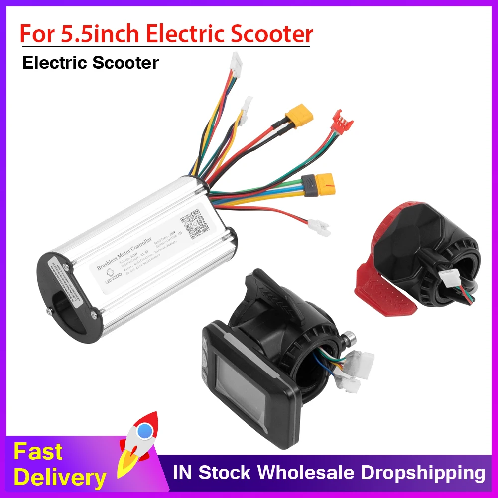 

E-Scooter 250W Aluminum Alloy for 5.5inch Carbon Fiber Electric Scooter Bike 12A Controller LCD Display Monitor Brake Set Parts
