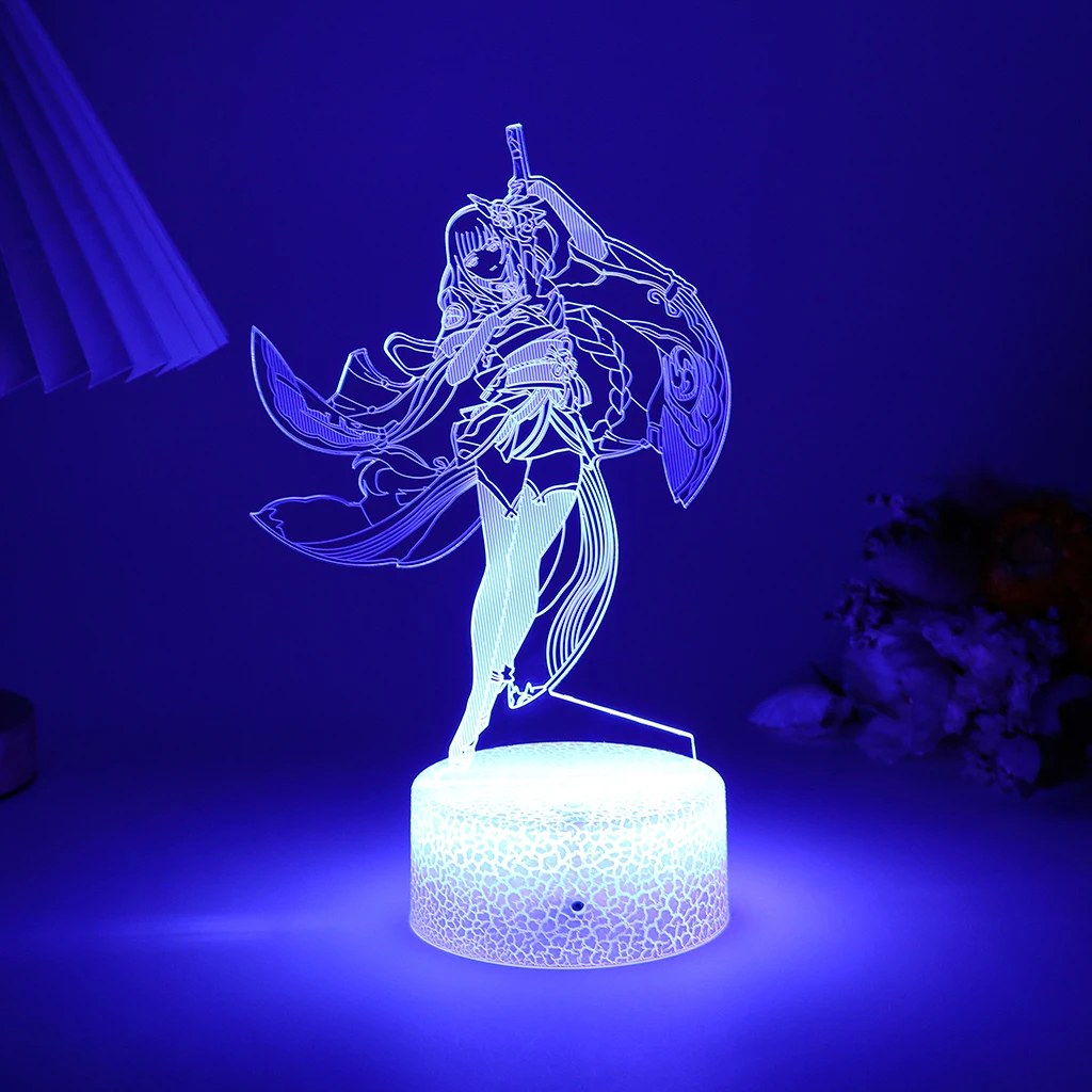 Genshin Impact 3D Led Night Light Game Anime Figure 16 Colors Yoimiya Lamp For Bedroom Illusion Desk Decor Kid Birthday Gift candle night