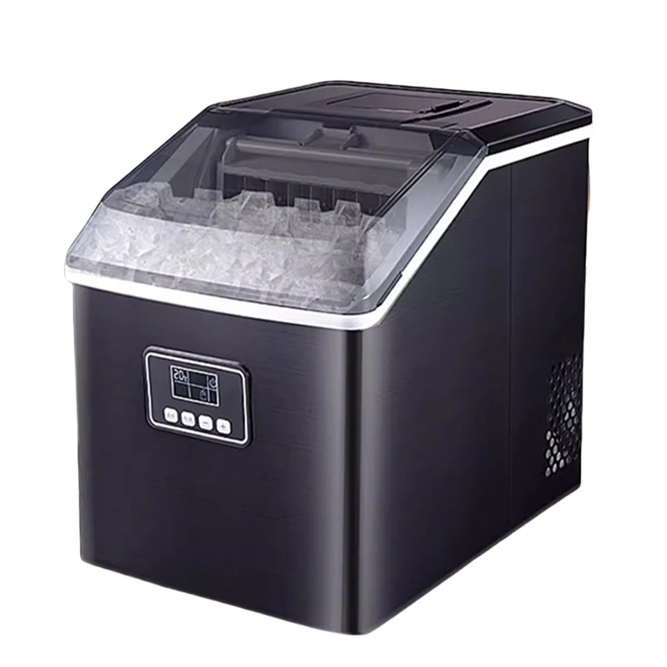 HZB20FM 220V Commercial Home Use Desktop Electric Ice Maker 25KG Output, Automatic Mini Ice Cube Machine with Cleaning Function