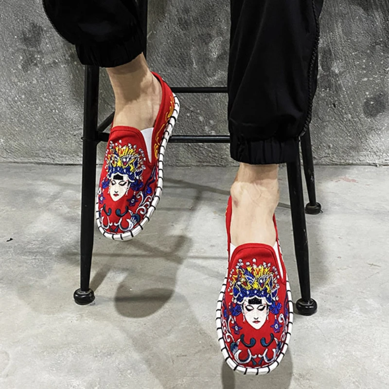 

Ethnic Style Embroidered Canvas Shoes Harajuku Loafers Sneakers Men Fashion Casual Lightweight Women Mens Shoes Streetwear