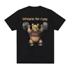 Whenye The Pump Panda Gym Funny Graphic Tee Shirt Men's Vintage Fashion Short Sleeve T-Shirt Tops 100% Cotton Oversized T Shirts 1