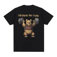 Whenye The Pump Panda Gym Funny Graphic Tee Shirt Men's Vintage Fashion Short Sleeve T-Shirt Tops 100% Cotton Oversized T Shirts 1