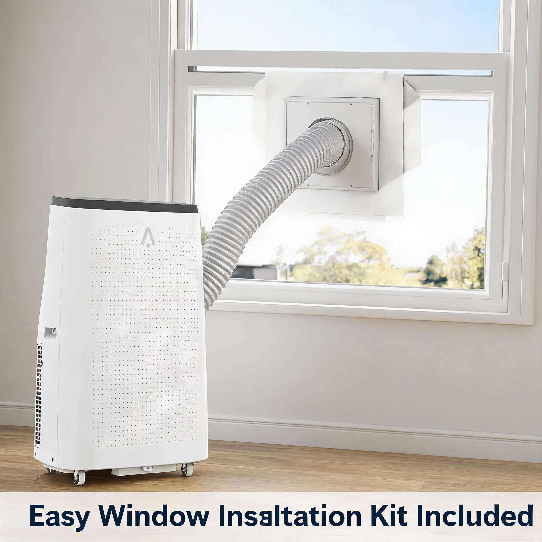 14000 BTU 3 In 1 Portable Air Conditioner With Fan And Dehumidifier Quiet Energy Efficient LED Display Remote 24H Timer Window Kit Cools Rooms Up To 750 Sq Ft 5