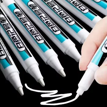 0.7/1.0/2.5MM Pennarelli Permanenti Bianchi Pennarelli Penna di Vernice Per Legno Plastica Pelle Vetro Pietra Metallo Arte Pittura Forniture