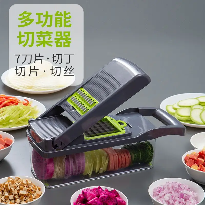 Cocina14/16 in 1 Multifunctional Vegetable Chopper Slicer Shredder with Basket Fruit Slicer Potato Shredder Carrot Grind Gadgets vegetable chopper and slicer