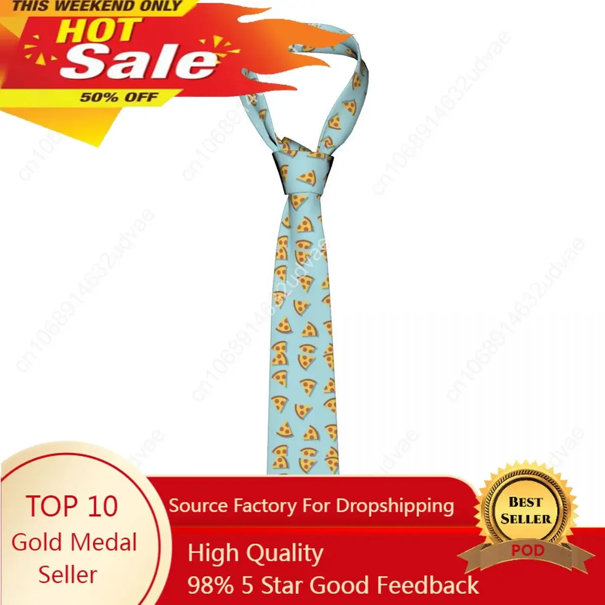 

Mens Tie Slim Skinny Pizza Pattern Necktie Fashion Necktie Free Style Men Tie Party Wedding