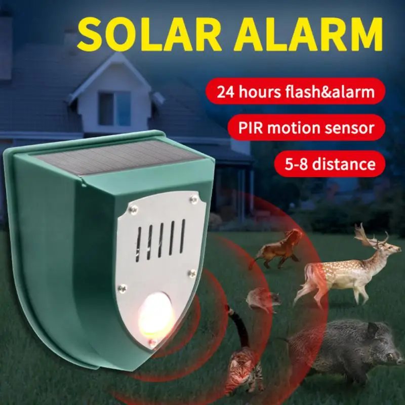 

Solar Alarm Light IP55 Waterproof Outdoor Motion Sensor Security Lamp 129db Sound Security Alarm Siren Lights For Home Garden