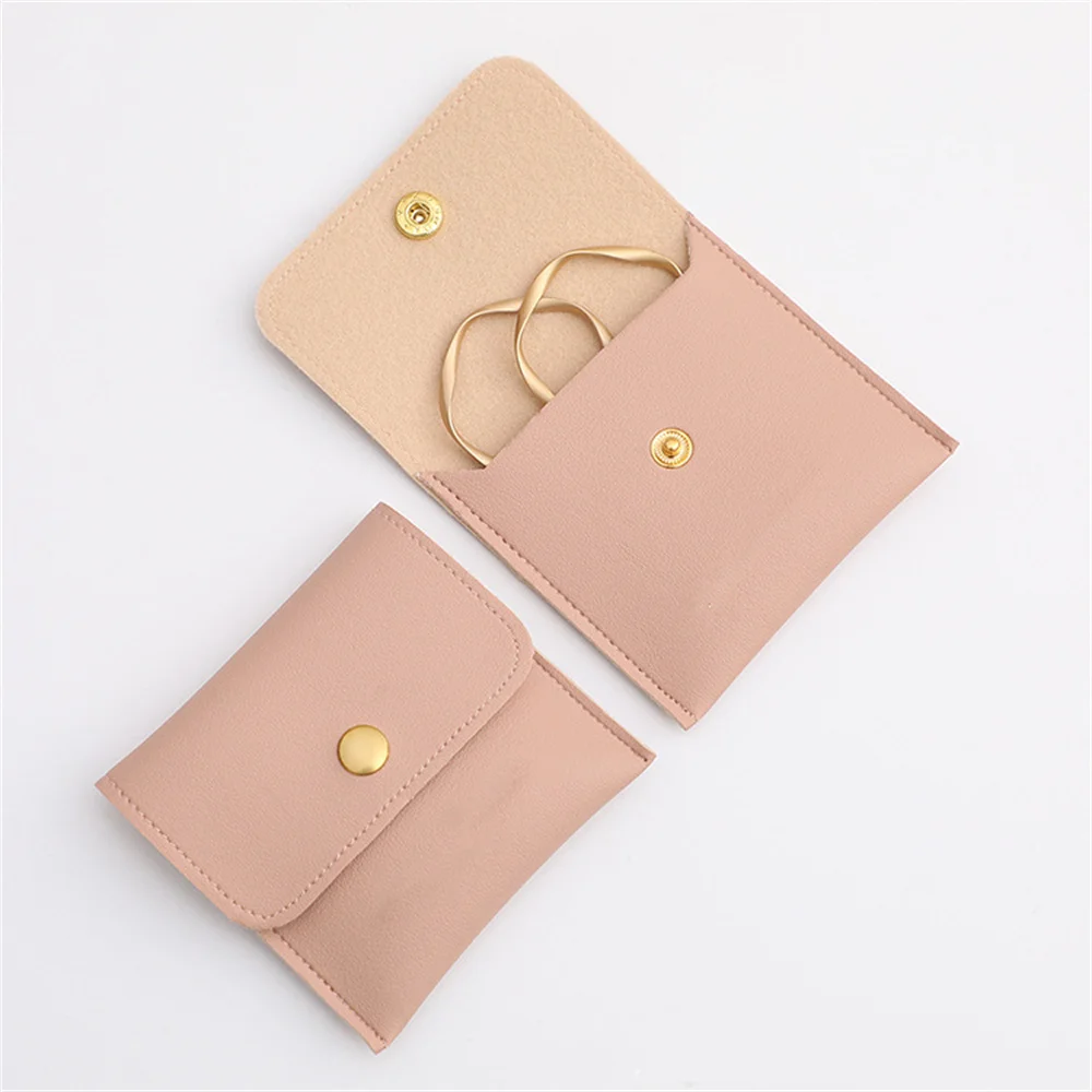 

8*8cm Imitation Leather PU Jewelry Bag Jewelry Storage Bag Buckle Bag Necklace Ring Bracelet Holder Jewelry Organizer Pouches