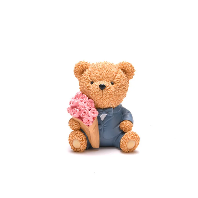 3D Cute Bear Scented Candle Mold Bear Resin Soap Mold for Candles Home Decoration Silicone for Resin Teddy bear candle mold