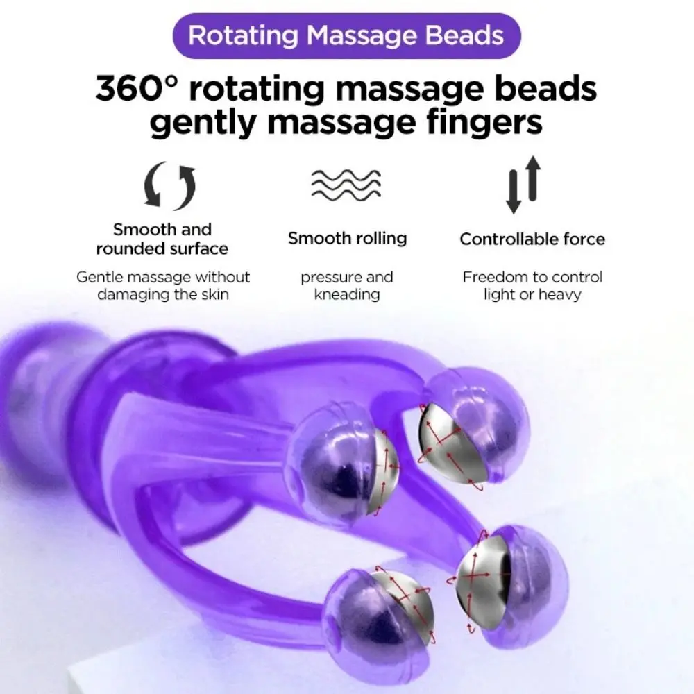 360 Degree Finger Roller Massager Rolling Steel Ball Comfortable Grip Finger Care Tools Anti-slip Muscle Relaxation