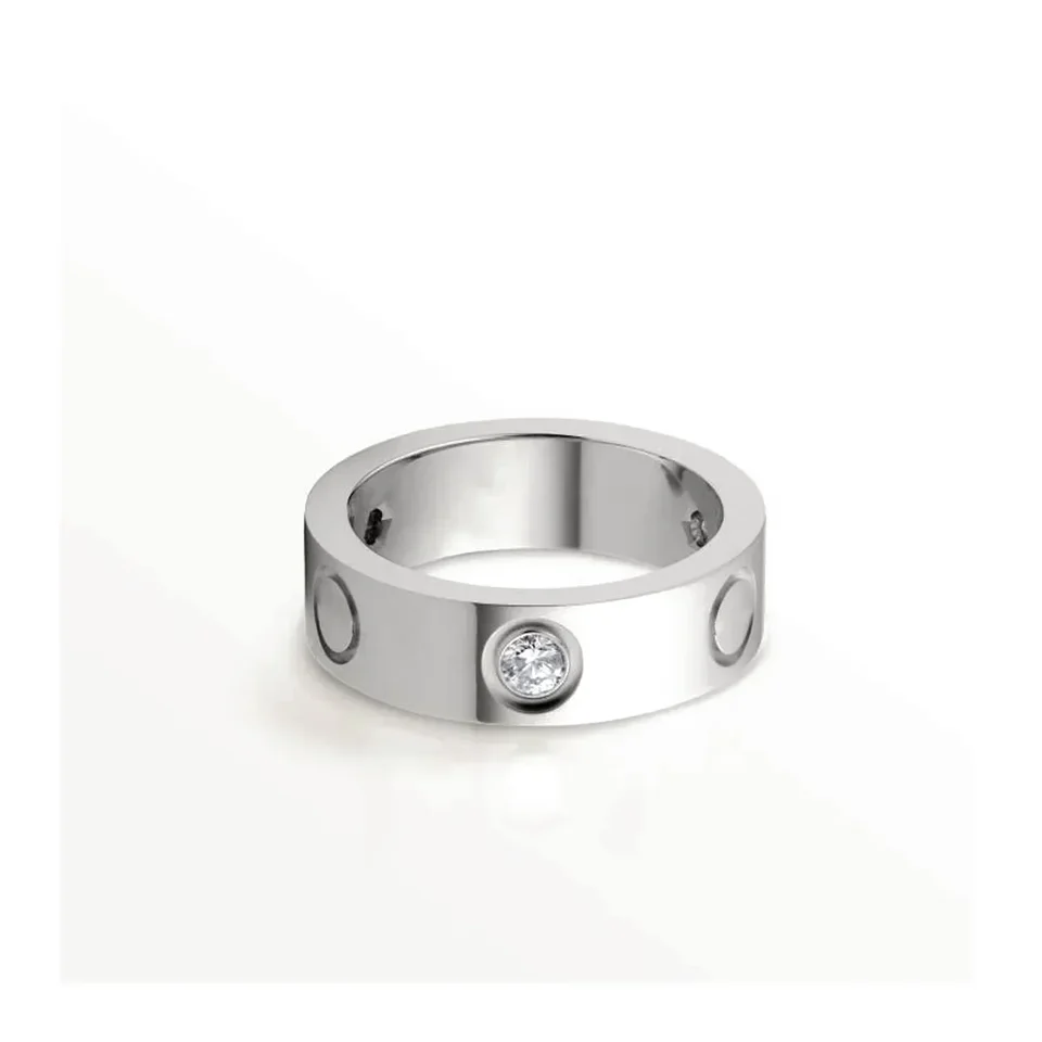 Luxury Engraved Silver Screw Love Ring Set