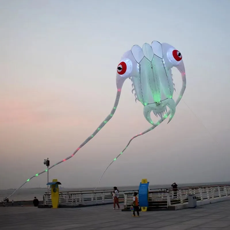 Led kites flying for adults kites led aquarium flying for children  kiteboard Parachute giant large kite trilobite squid toy fun 6