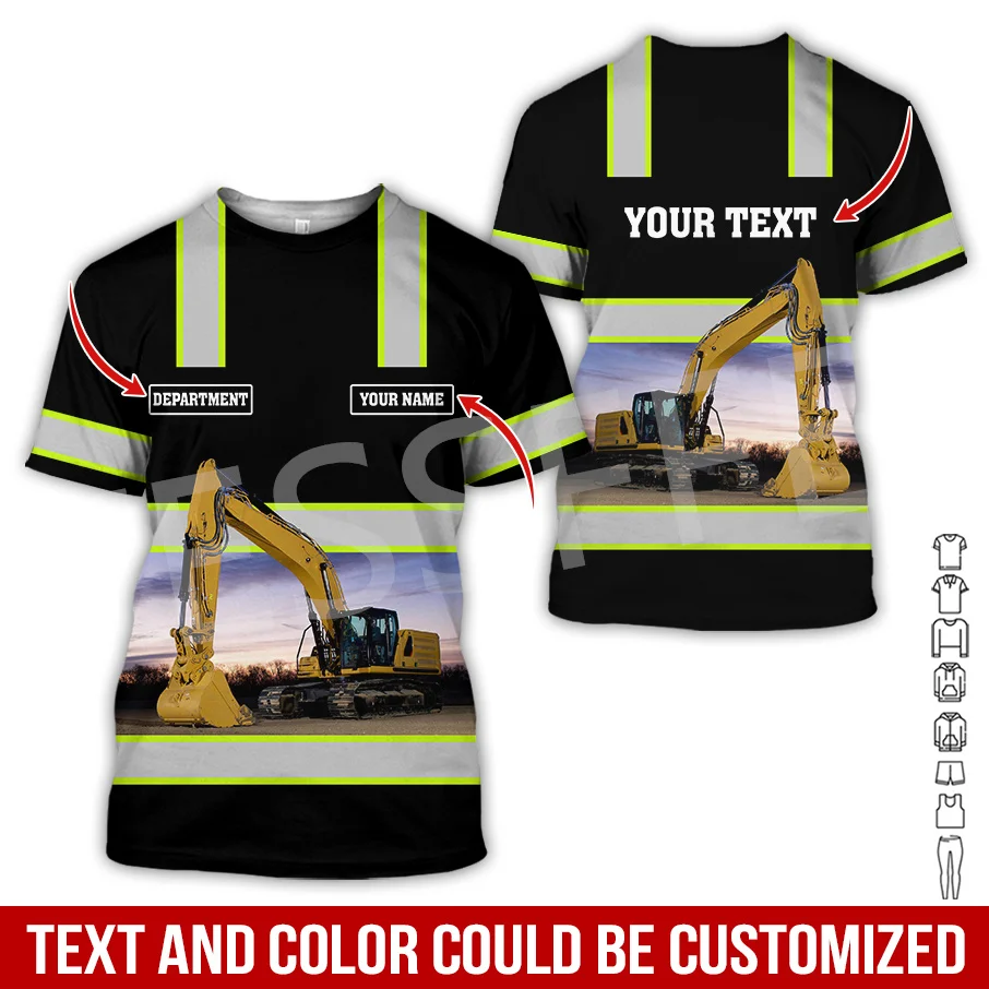 

Футболки с коротким рукавом X3 для косплея по имени Оператора Экскаватора тяжелого оборудования в стиле ретро Harajuku 3DPrint