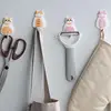 Creative Cute Cartoon Animal Cat Self-adhesive Hooks for Clothes Hat Scarf Key Holders Rack Home Decoration Wall Shlef Hanger 5