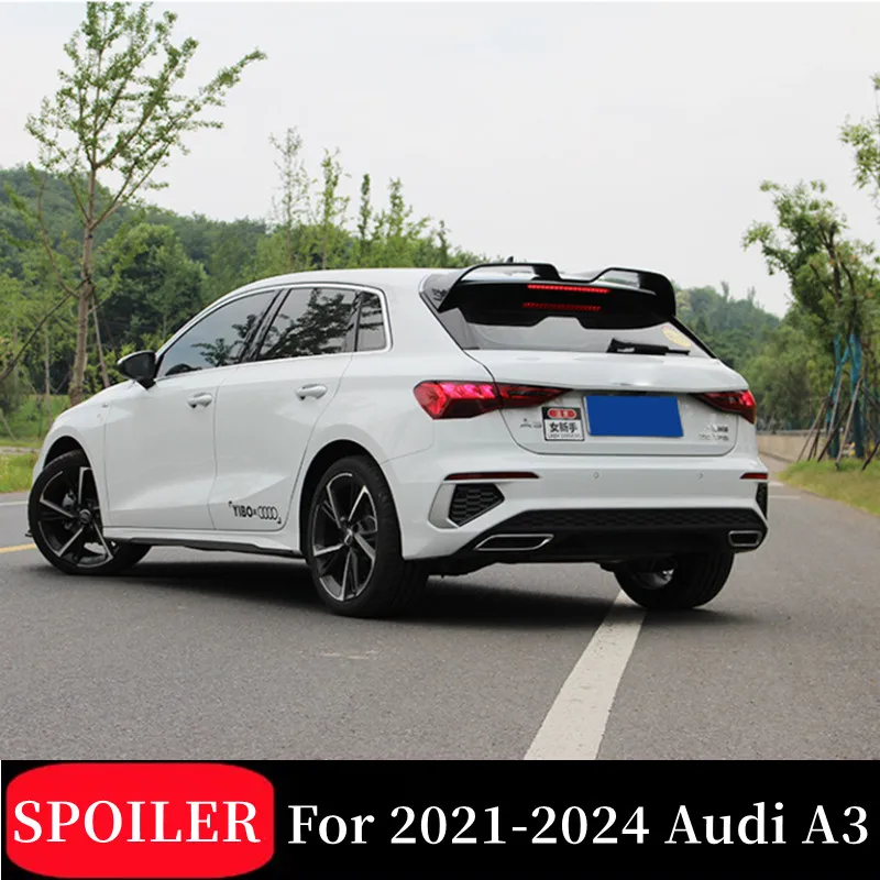 

For 2021 2022 2023 2024 Audi A3 S3 8V Carbon Glossy Black ABS Rear Trunk Lid Car Spoiler Wings Tuning Exterior Accessories