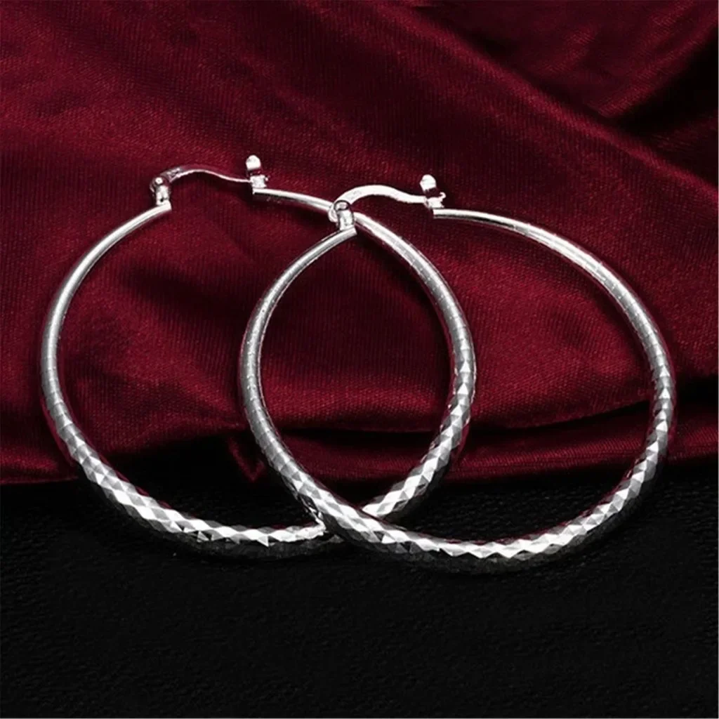 

Женские серьги-кольца из серебра 925 пробы, 5 см