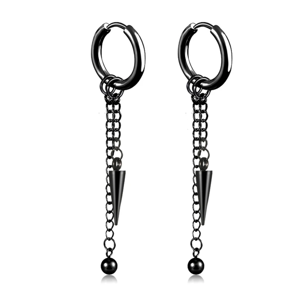 2 Catena Spike Orecchini a Cerchio, Orecchini da Uomo Donna
