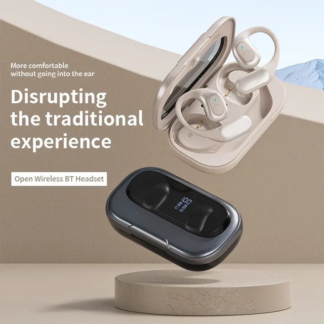 Ultra Comfort Open Ear Earbuds,Open Ear Headphones Wireless Bluetooth for Snug Fit,Ergonomic Ear Hook,Balanced Sound,Clear Calls 5