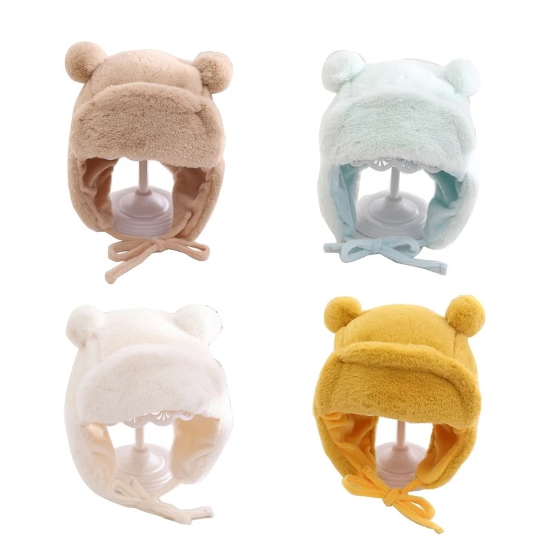 

Bear Infant Hat with Earflaps Soft & Warm Beanie Stylish Kids Bonnet Hat Earflaps Comfortable Wearing for Winter