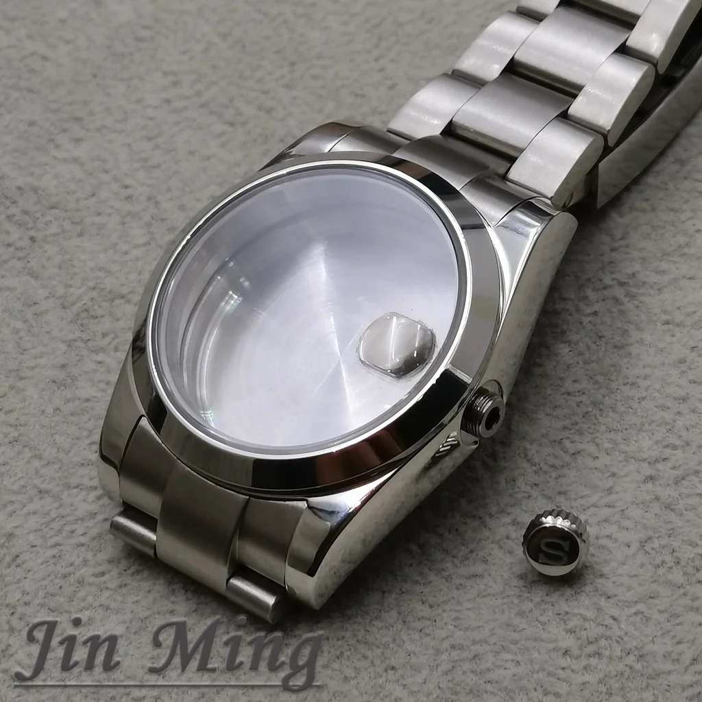 Premium Men's Watch Case with Sapphire Glass and Strap Parts, 36mm/40mm S Crown