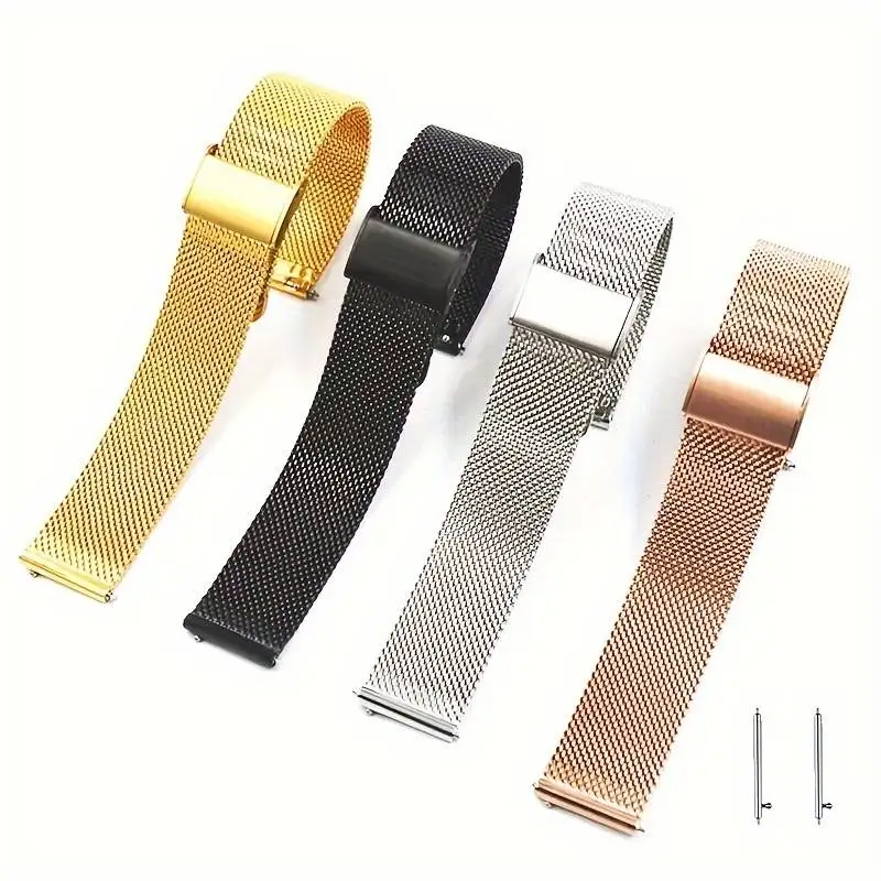 Elegant Milanese Loop Metal Mesh Watch Strap, 20mm/22mm, Silver