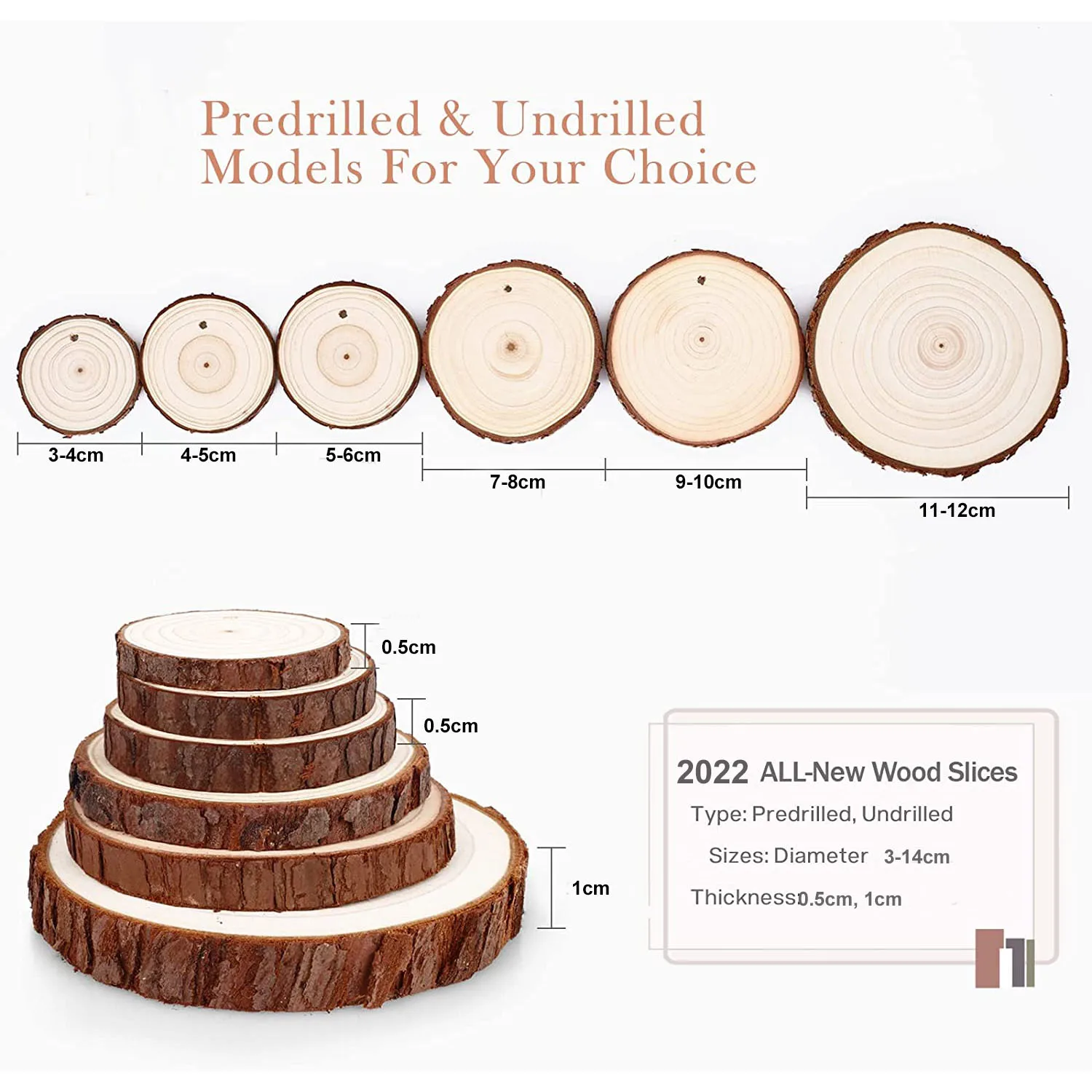 20pcs Natural Wood Slices Craft Wood Kit Unfinished Predrilled with Hole Wooden  Circles for Arts Christmas Ornaments DIY Crafts - AliExpress