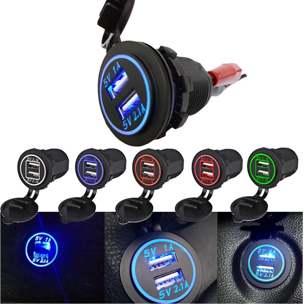

Dual Car USB Adapter Charger Socket For VW For Iphone Samsung 4.1A Mini Auto Charger Cigarette Lighter Car-Charger 12V 24V