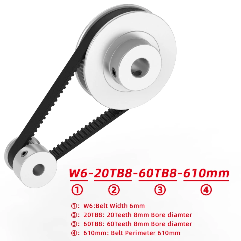 3D Printer Accessories Timing Belt Pulley GT2 60 teeth 20 teeth Reduction 3:1/1:3