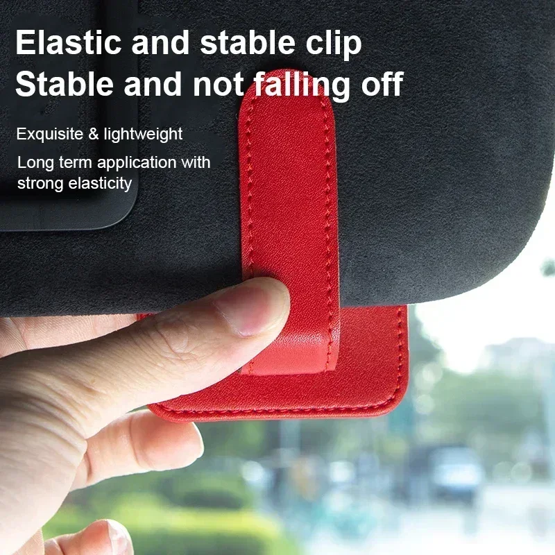 PU Leather Car Sunglasses Clip Multifunctional Glasses Holder