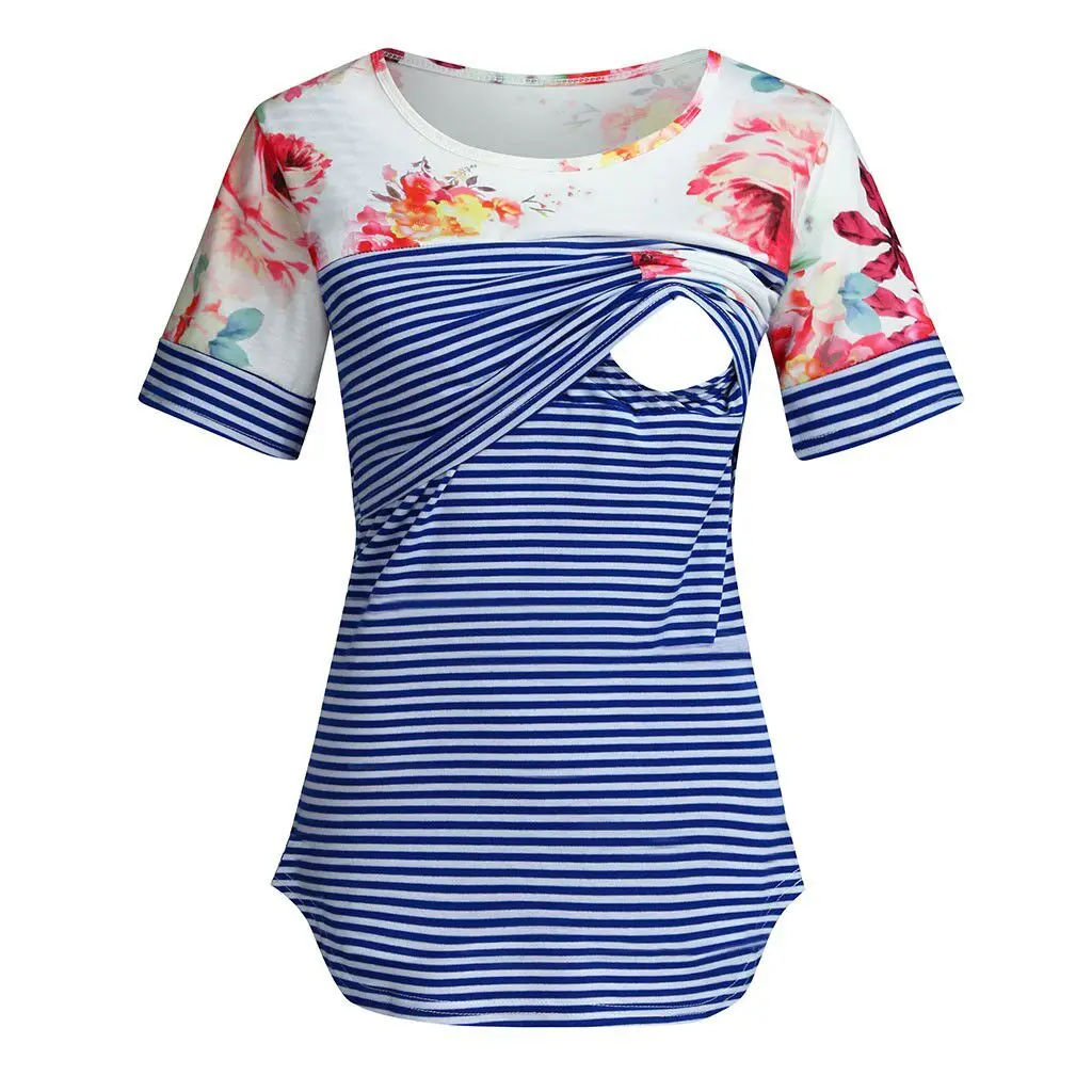 New pregnant women spring and autumn summer round neck color matching stitching loose short sleeve top T-shirt pregnant clothes feogor 2021 spring and summer new women s clothing loose round neck short sleeved printed t shirt top women loose t shirt