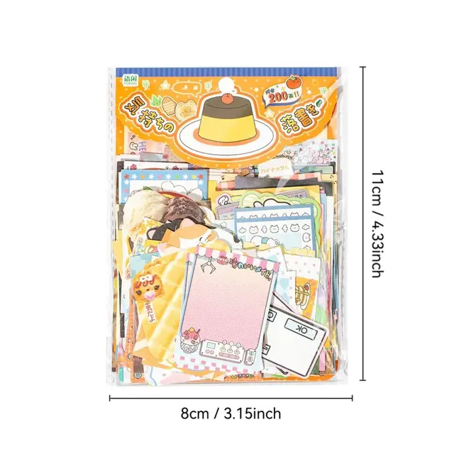 200Pcs/bag 4 Styles Sticky Notes Material Pack DIY Mood Graffiti Seriers Memo Pads Gift Cartoon Message Paper Diary Decorati 3