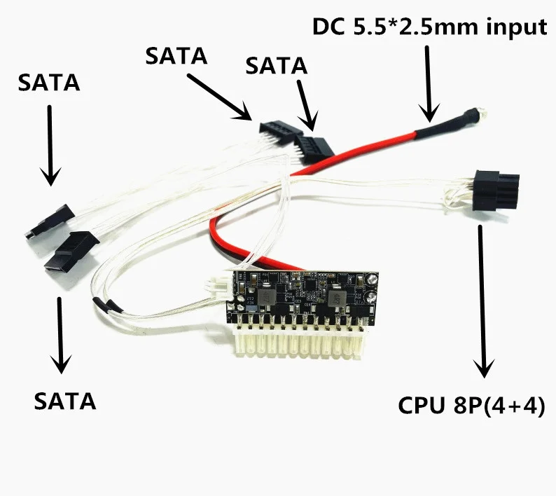 entrada masculina módulo de fonte de alimentação interruptor pico psu carro auto mini itx alta módulo de potência