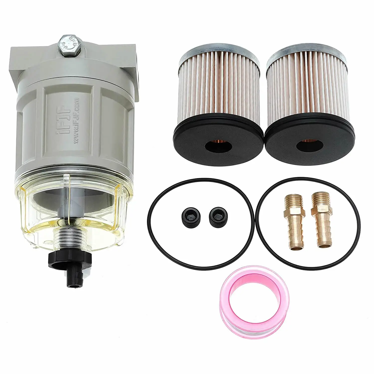 R12H (R12T Upgrade) Fuel Water Separator Marine Replaces S3240 120AT NPT ZG1/4-19 Spin-on Filter Includes 2 Fittings 2 Plugs fuel filter water separator