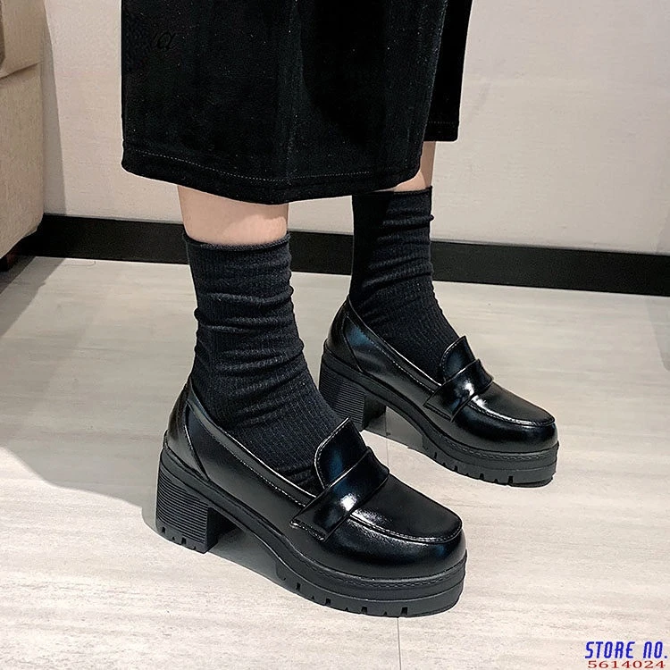 

Лоферы женские harajuku, на платформе, на каблуке
