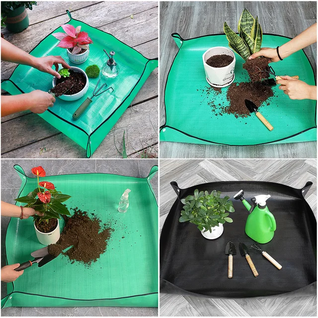 Ültetési Szőnyeg 32/50 Cm Kertészeti Cserepes Pad Összecsukható Kerti Növényi Edény Átültetése Vízálló Szőnyegek Kiegészítők - Image 3