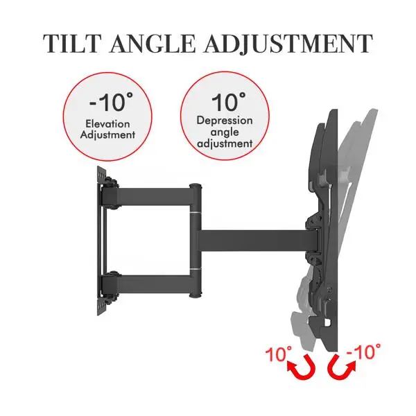 TMDS-106 最大VES 400x600mm 壁挂电视架 60kg 可调节角度 5° 40~75 inch电视 黑色-19