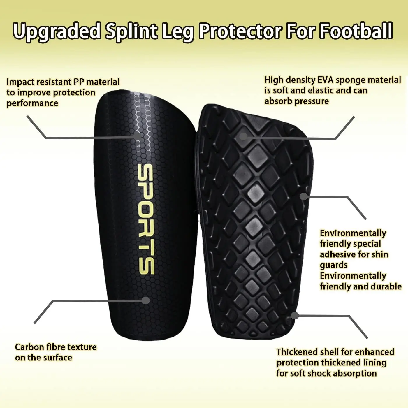 Soccer Shin Guards Shin Guard Pads Soccer Shin Guards Youth Adult Incl Shin Pads and Guard Sleeves EVA Cushion Protection Reduce Shocks and Injuries 1 Pair