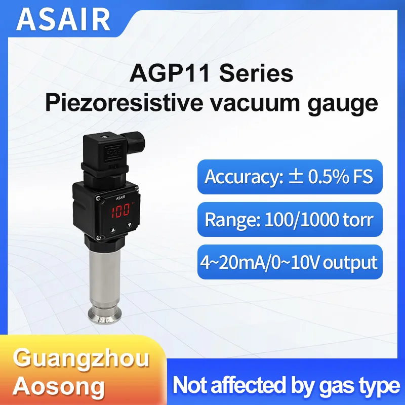 Koolenry AGP3000 Digital Vacuum Gauge - MEMS Pirani Sensor With Color Display & RS485 Output