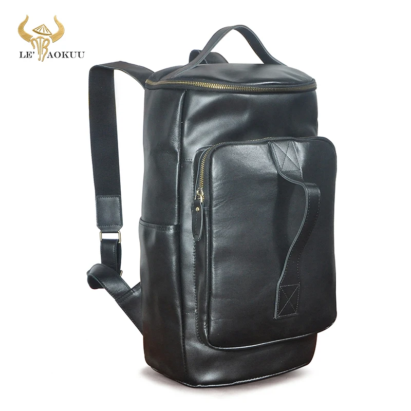 

Мужской Дорожный рюкзак из натуральной кожи, повседневный рюкзак большого размера, модный ранец для школы и колледжа, сумка для ноутбука, 3058