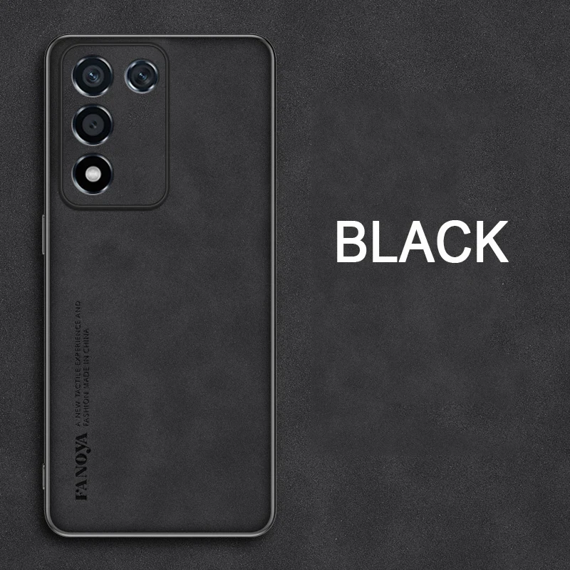 Luxury Matte Leather Case with Shockproof Bumper and Skin-friendly Back Cover