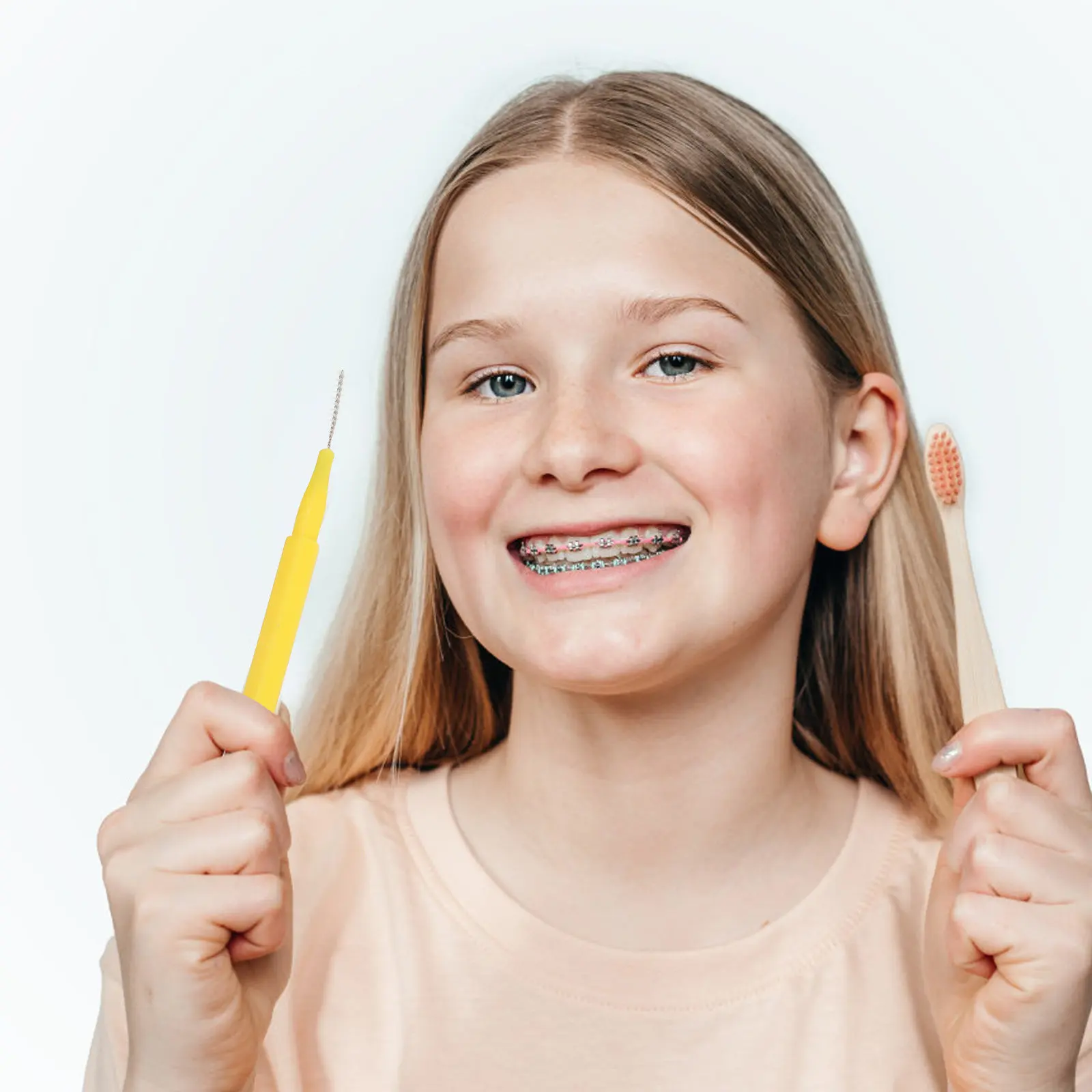 1 박스 교정기용 치간 브러쉬 치아 잇몸 청소 치실 클리너 휴대용 경량 전문 구강 관리 도구