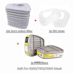 Premium Cartridge Box & Cotton Filters Set for Dust and Gas Masks - Ideal for Chemical Painting and Spraying Respirators (6002 Set)