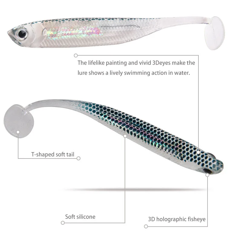 Silicone Fishing Bait Lures Bass Fish