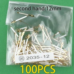 100 - Piece Gold and White Watch Hands Set - Premium Watch Pointers (Second hand 12mm)