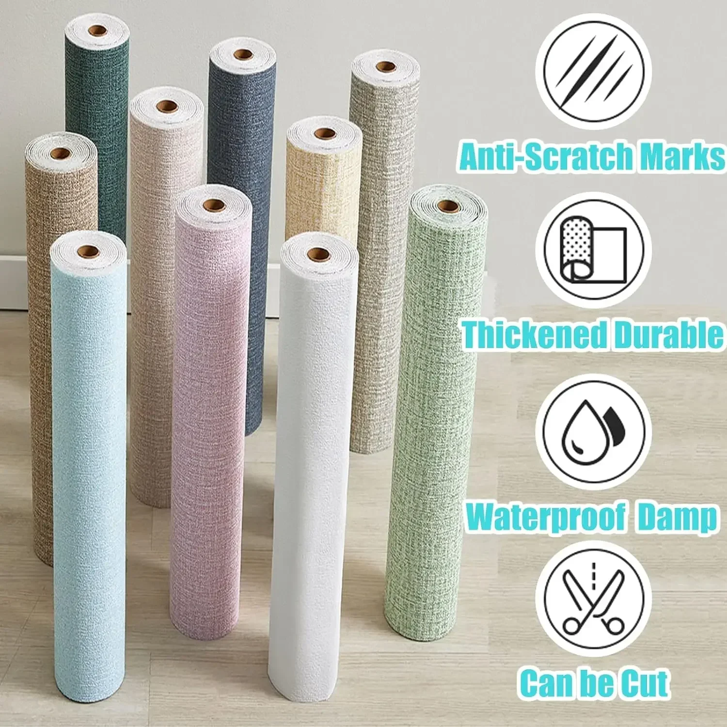 Self-adhesive 3D Linen Foam PVC Thickened Waterproof Background Wall Renovation Wallpaper Wall Stickers for Bedroom Living Room 4