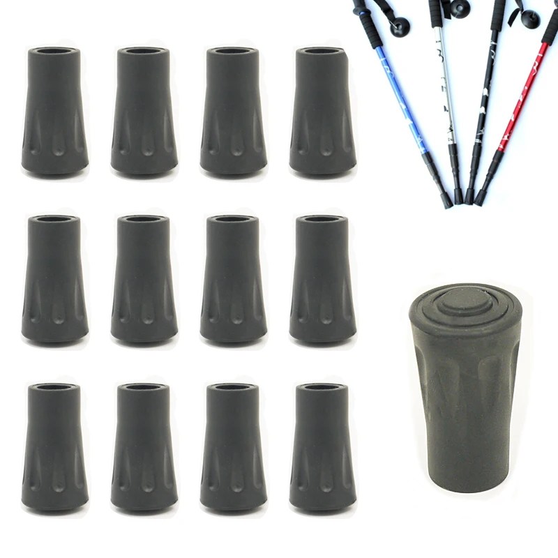 100 Authentic 6PCS Trekking Pole Rubber Tip Nordic WalkStick Cane Outdoor Climb Protector Cap